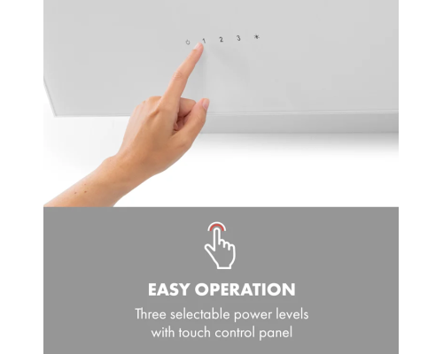 Витяжка Klarstein Alina Cooker 60 см біла, світлодіодний дисплей, внутрішнє освітлення, переднє скло біле 10034105 (my-5037)