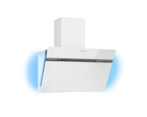Витяжка Klarstein Alina Cooker 60 см біла, світлодіодний дисплей, внутрішнє освітлення, переднє скло біле 10034105 (my-5037)