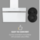 Витяжка Klarstein Alina Cooker 60 см біла, світлодіодний дисплей, внутрішнє освітлення, переднє скло біле 10034105 (my-5037)