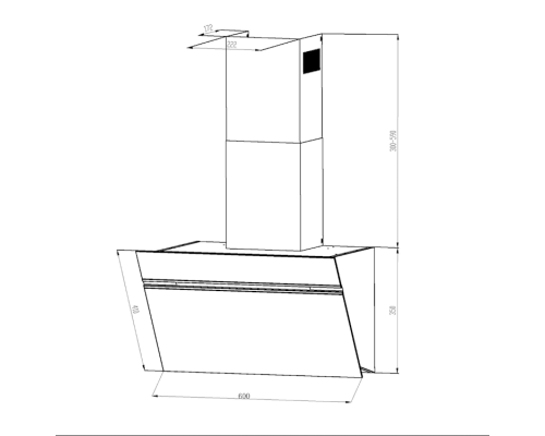 Витяжка Klarstein Alina Cooker 60 см біла, світлодіодний дисплей, внутрішнє освітлення, переднє скло біле 10034105 (my-5037)
