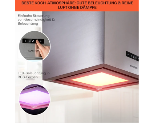 Витяжка острівна Klarstein Smart Island Hood WIFI 40 см 250 Вт 10035709 (my-5034)