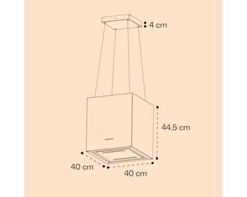 Витяжка острівна Klarstein Smart Island Hood WIFI 40 см 250 Вт 10035709 (my-5034)