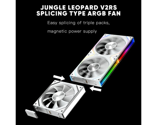 Комплект із трьох вентиляторів Jungle Leopard Splice Type ARGB PC UNI з послідовним підключенням 120 мм V2RS білий (my-18031)