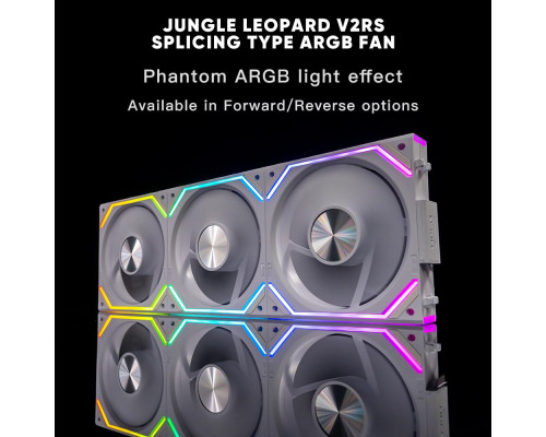 Комплект із трьох вентиляторів Jungle Leopard Splice Type ARGB PC UNI з послідовним підключенням 120 мм V2RS білий (my-18031)