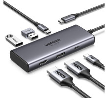 Концентратор UGREEN 15852 6 в 1 USB C Hub для Dell XPS, ThinkPad та інших пристроїв Grey (my-2079)