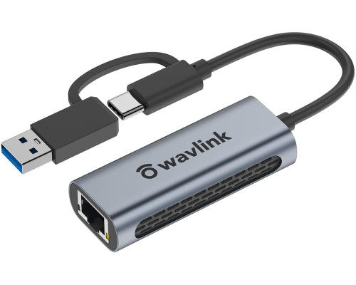 Ethernet-адаптер 2-в-1 USB C - USB 3.0 WAVLINK 2.5G (my-4119)