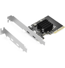 Карта розширення ELUTENG USB C PCIe з 2 портами 2 x 10 Гбіт/с, сумісна з PCIE X4/X8/X16, PCI-E USB C 3.2 Gen2 20 Гбіт/с з радіатором великої площі (my-12036)