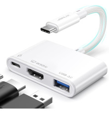 Адаптер JSAUX USB C-HDMI з підтримкою 4K при 60 Гц білий (my-15016)