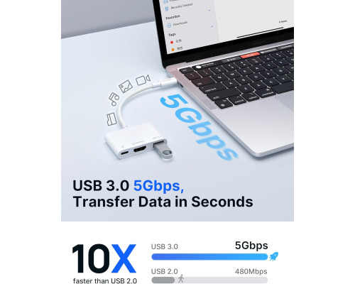 Адаптер JSAUX USB C-HDMI з підтримкою 4K при 60 Гц білий (my-15016)