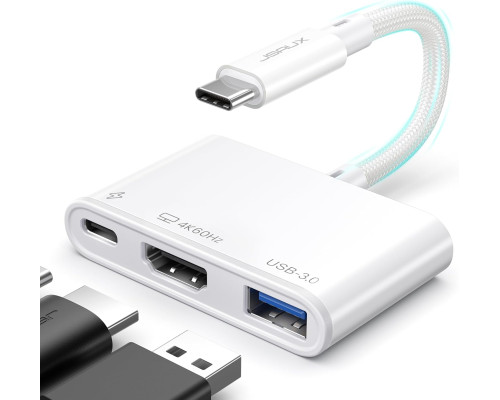 Адаптер JSAUX USB C-HDMI з підтримкою 4K при 60 Гц білий (my-15016)