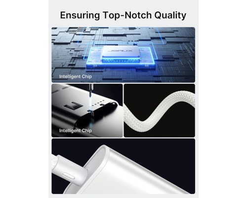 Кабель 2-в-1 Type C - HDMI 4K з портом зарядки PD 100 Вт JSAUX CV0057, сумісний з Thunderbolt 3, iPhone, MacBook, Samsung, iMac, iPad, Surface-White (my-15022)