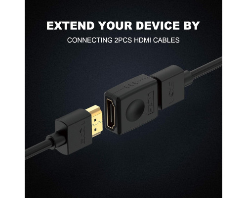 Адаптер VCE HDMI HDMI 4K@60Hz (мама-мама), позолочений, підтримка 3D 4K HDR ARC для ноутбука, монітора, ПК, PS5, PS4, Xbox, DVD (my-15055)