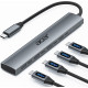 USB - хаб Acer ODK3D0 USB C, розгалужувач USB-C 10 Гбіт/с з 4 портами USBC 3.2, високошвидкісний багатопортовий адаптер, сірий (my-15105)