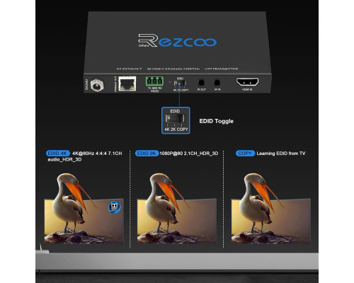 Подовжувач HDMI ROFAVEZCO E-70H2A через Ethernet 4k 60 Гц без стиснення (my-18072)