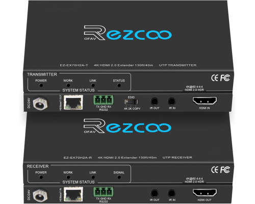 Подовжувач HDMI ROFAVEZCO E-70H2A через Ethernet 4k 60 Гц без стиснення (my-18072)