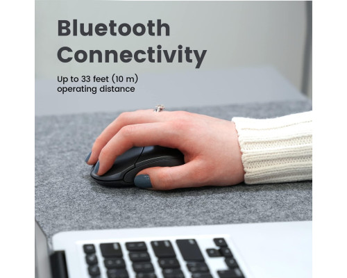 Бездротова Bluetooth-миша Perixx PERIMICE-802 сумісна з ПК, ноутбуками, планшетами та смартфонами на базі Windows, iOS та Android, графіт (my-15229)