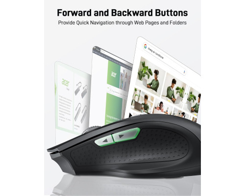 Бездротова ергономічна миша Acer OMR240 2,4 ГГц з міні-USB-приймачем, 6 кнопок, 1600 dpi (my-15107)