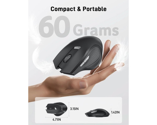 Бездротова ергономічна миша Acer OMR240 2,4 ГГц з міні-USB-приймачем, 6 кнопок, 1600 dpi (my-15107)