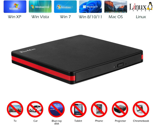 Зовнішній CD-привід Rioddas BT669 USB 3.0 для ноутбуків (my-17145)