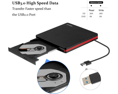 Зовнішній CD-привід Rioddas BT669 USB 3.0 для ноутбуків (my-17145)