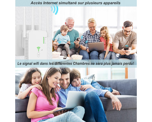 Підсилювач WiFi 2 порти LAN, 4 антени Generic ZJ02 білий (my-15258)