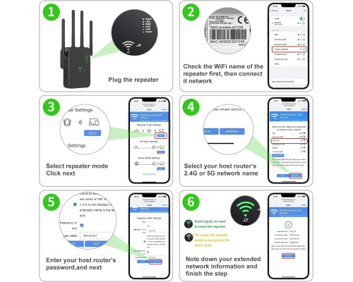 Підсилювач WiFi 2 порти LAN, 4 антени Generic ZJ02 білий (my-15258)