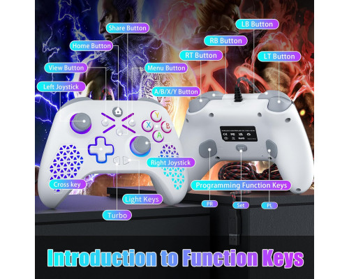 Провідний контролер для Xbox One Lapezei білий (my-18077)