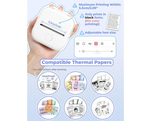 Портативний принтер Memoking Mini T02-White Combo (my-3057)