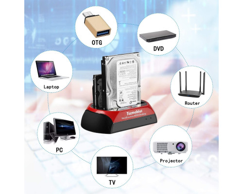 Док-станція для жорсткого диска USB 2.0 TCC-S867-US зовнішній корпус для 25-дюймових та 35-дюймових жорстких дисків IDE SATA I/II/III твердотільних накопичувачів (my-17015)