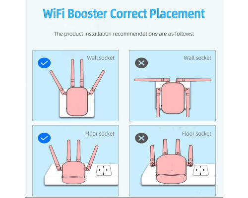 Підсилювач WiFi-сигналу 4 антени K&J KP300 білий (my-17214)