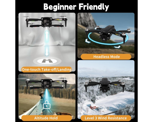 Дрон Toladrone TD12LCD з камерою пульт дистанційного керування з РК-екраном чорний (my-17036)