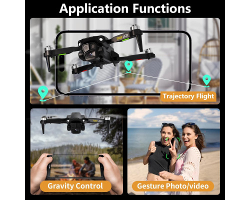 Дрон Toladrone TD12LCD з камерою пульт дистанційного керування з РК-екраном чорний (my-17036)