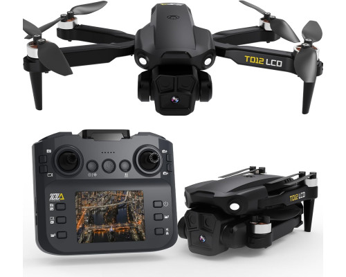 Дрон Toladrone TD12LCD з камерою пульт дистанційного керування з РК-екраном чорний (my-17036)