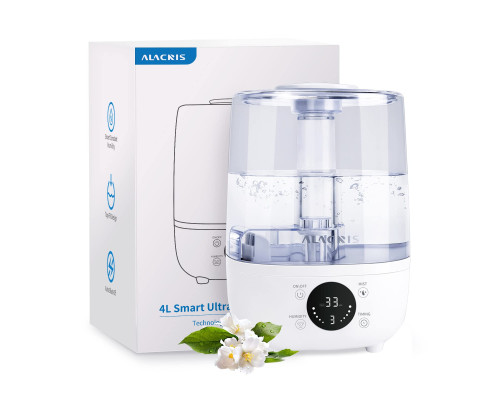 Зволожувач повітря ALACRIS Smart Humidifier об'ємом 4 л з функцією створення прохолодної пари, постійною вологістю та світлодіодним дисплеєм (my-7083)