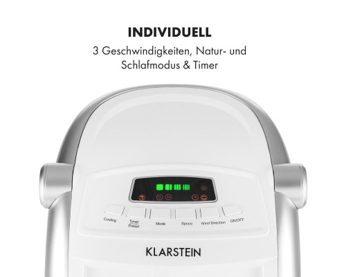 Портативний вентилятор-охолоджувач-зволожувач повітря Klarstein Maxfresh 4 в 1, 55 Вт, 10029393, білий (my-5203)