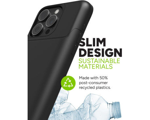Чохол-акумулятор Mophie Juice Pack для iPhone 15 Pro Max, до 50% додаткової батареї, захист від падінь, екологічний дизайн, чорний (my-7106)