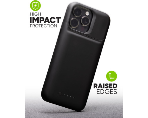 Чохол-акумулятор Mophie Juice Pack для iPhone 15 Pro Max, до 50% додаткової батареї, захист від падінь, екологічний дизайн, чорний (my-7106)