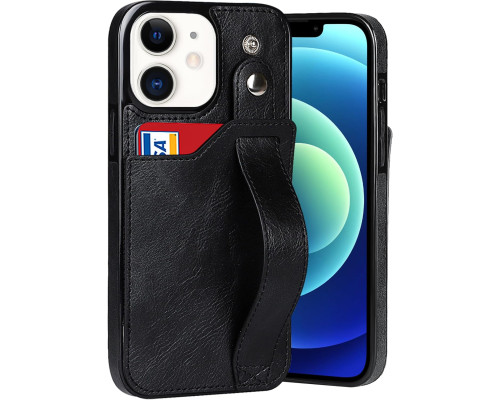Чохол-гаманець SOOFUN для iPhone 12 з подвійною магнітною застібкою, протиударний, захисний, чорний (my-12167)