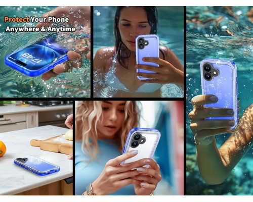 Водонепроникний, пилозахисний чохол Cozycase для iPhone 16 IP68, 2 м захист від падінь, синій (my-12177)
