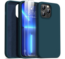 Тонкий силіконовий протиударний чохол JASBON Designed для iPhone 13 Pro із захистом екрану, стійким до подряпин], 6,1 дюйма, бірюзовий (my-14130)
