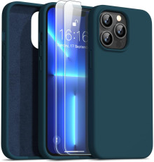 Тонкий силіконовий протиударний чохол JASBON Designed для iPhone 13 Pro із захистом екрану, стійким до подряпин], 6,1 дюйма, бірюзовий (my-14130)