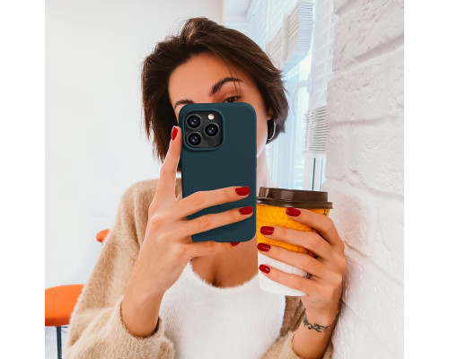 Тонкий силіконовий протиударний чохол JASBON Designed для iPhone 13 Pro із захистом екрану, стійким до подряпин], 6,1 дюйма, бірюзовий (my-14130)