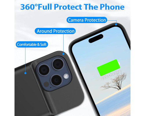 Зарядний чохол-акумулятор для iPhone 15 Pro max  6,1 дюйма (my-15212)