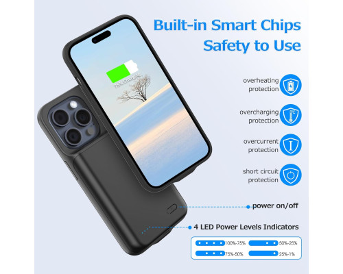 Зарядний чохол-акумулятор для iPhone 15 Pro max  6,1 дюйма (my-15212)