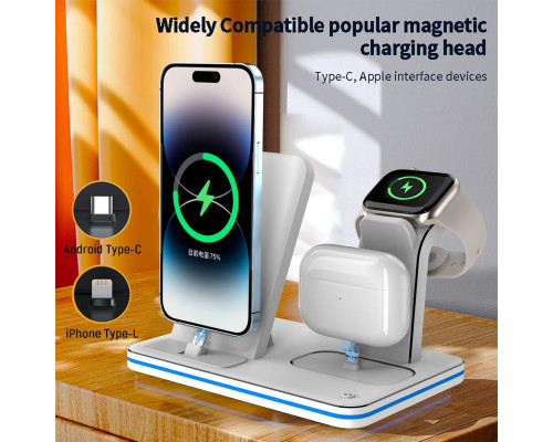 Бездротова зарядна станція Aimtel 3 в 1 для декількох пристроїв Apple iPhone, iWatch, AirPods 18 Вт, чорний (my-1097)
