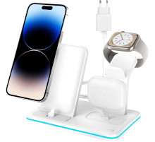 Бездротова зарядна станція Aimtel 3 в 1 для декількох пристроїв Apple iPhone, iWatch, AirPods 18 Вт, чорний (my-1097)