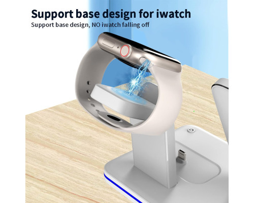 Бездротова зарядна станція Aimtel 3 в 1 для декількох пристроїв Apple iPhone, iWatch, AirPods 18 Вт, чорний (my-1097)