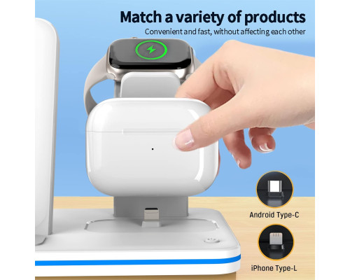 Бездротова зарядна станція Aimtel 3 в 1 для декількох пристроїв Apple iPhone, iWatch, AirPods 18 Вт, чорний (my-1097)