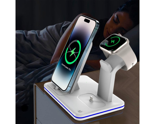 Бездротова зарядна станція Aimtel 3 в 1 для декількох пристроїв Apple iPhone, iWatch, AirPods 18 Вт, чорний (my-1097)