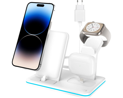 Бездротова зарядна станція Aimtel 3 в 1 для декількох пристроїв Apple iPhone, iWatch, AirPods 18 Вт, чорний (my-1097)